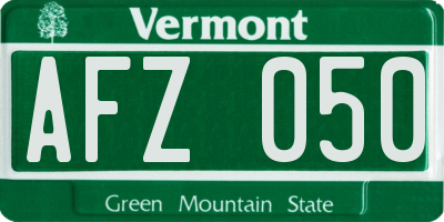 VT license plate AFZ050