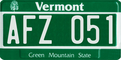 VT license plate AFZ051