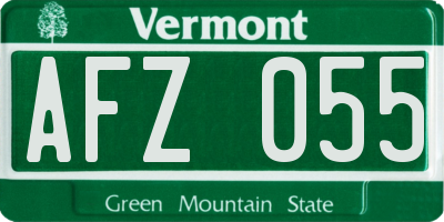 VT license plate AFZ055