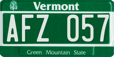 VT license plate AFZ057
