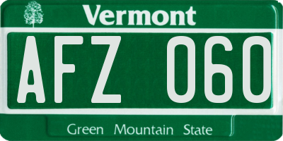 VT license plate AFZ060