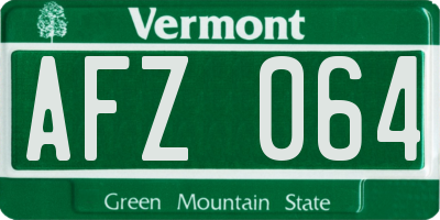 VT license plate AFZ064