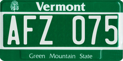 VT license plate AFZ075