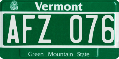VT license plate AFZ076