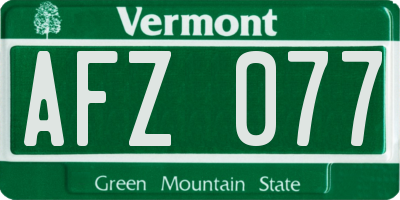 VT license plate AFZ077