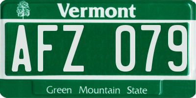 VT license plate AFZ079