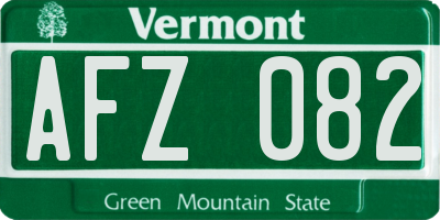 VT license plate AFZ082