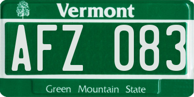 VT license plate AFZ083