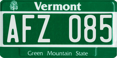 VT license plate AFZ085
