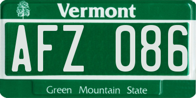 VT license plate AFZ086