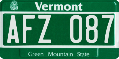 VT license plate AFZ087