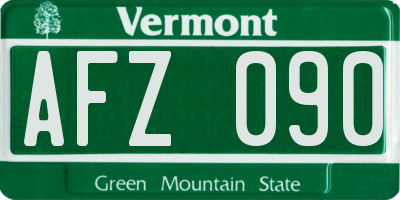 VT license plate AFZ090