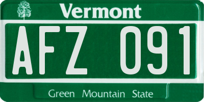VT license plate AFZ091