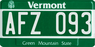 VT license plate AFZ093