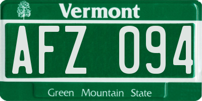 VT license plate AFZ094