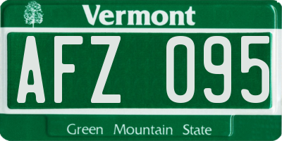 VT license plate AFZ095