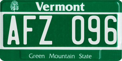VT license plate AFZ096
