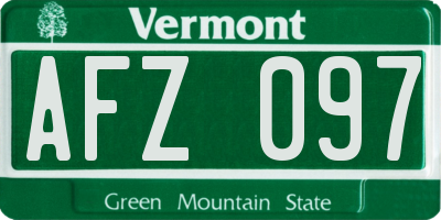 VT license plate AFZ097