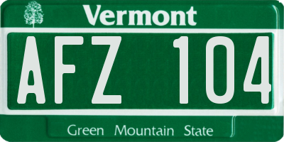 VT license plate AFZ104