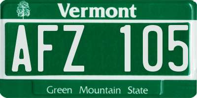 VT license plate AFZ105