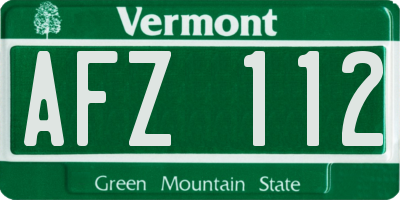 VT license plate AFZ112