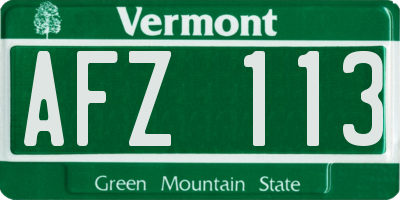 VT license plate AFZ113
