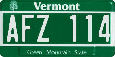 VT license plate AFZ114