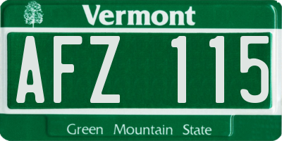 VT license plate AFZ115