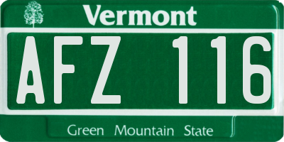 VT license plate AFZ116