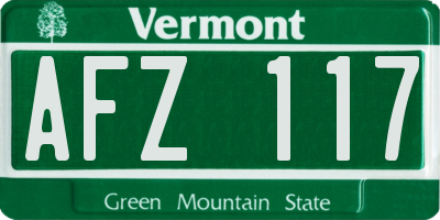 VT license plate AFZ117