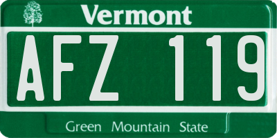 VT license plate AFZ119