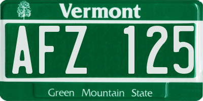 VT license plate AFZ125