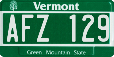 VT license plate AFZ129