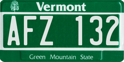 VT license plate AFZ132