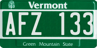 VT license plate AFZ133