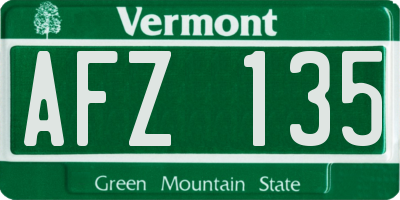 VT license plate AFZ135