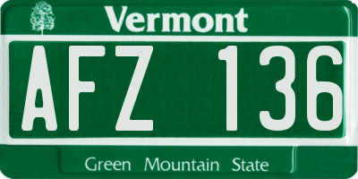 VT license plate AFZ136