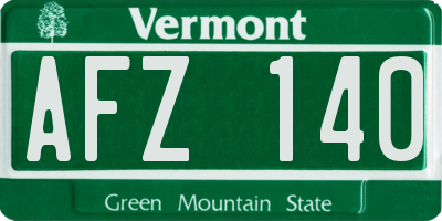 VT license plate AFZ140