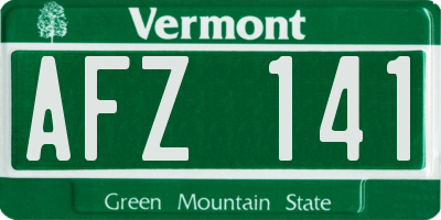 VT license plate AFZ141