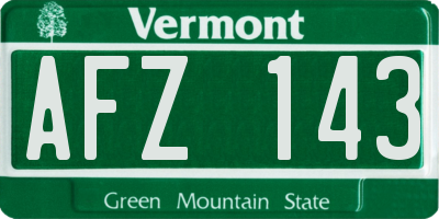 VT license plate AFZ143