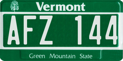 VT license plate AFZ144