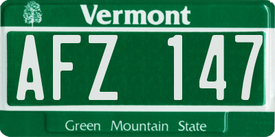 VT license plate AFZ147