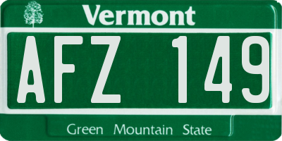 VT license plate AFZ149