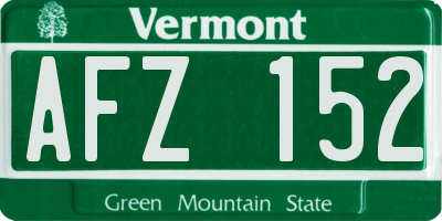 VT license plate AFZ152