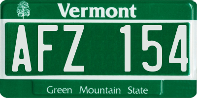 VT license plate AFZ154