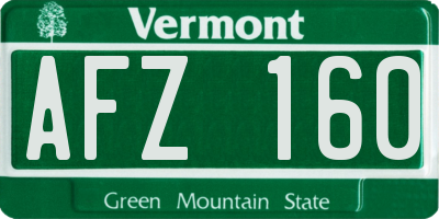 VT license plate AFZ160