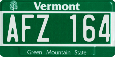 VT license plate AFZ164