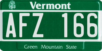 VT license plate AFZ166
