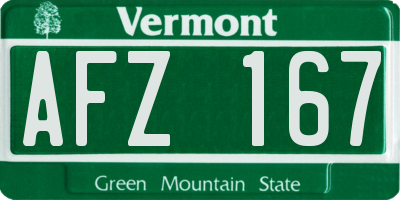 VT license plate AFZ167