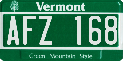 VT license plate AFZ168